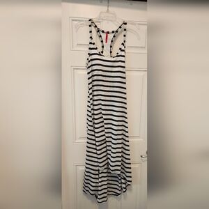 Spanx Striped Halter Racerback High Low Maxi Coverup Beach Dress Size Large